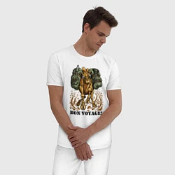 Пижама хлопковая мужская Camel: Bon Voyage, цвет: белый — фото 2