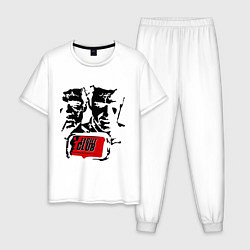 Пижама хлопковая мужская Fight Club, цвет: белый