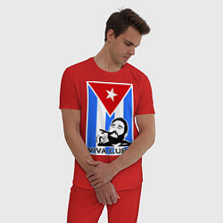 Пижама хлопковая мужская Fidel: Viva, Cuba!, цвет: красный — фото 2