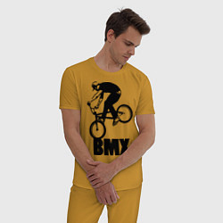 Пижама хлопковая мужская BMX 3, цвет: горчичный — фото 2