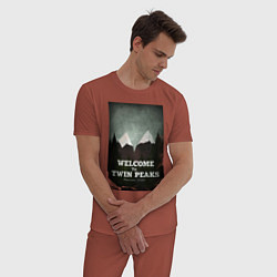 Пижама хлопковая мужская Welcome to Twin Peaks, цвет: кирпичный — фото 2