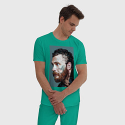 Пижама хлопковая мужская Том Харди Ван Гога, цвет: зеленый — фото 2