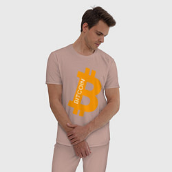 Пижама хлопковая мужская Bitcoin Boss, цвет: пыльно-розовый — фото 2