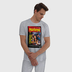 Пижама хлопковая мужская Pulp Fiction Cover, цвет: меланж — фото 2