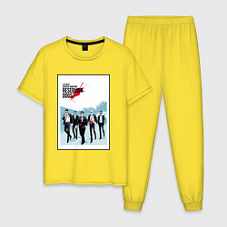 Пижама хлопковая мужская Бешеные псы, цвет: желтый