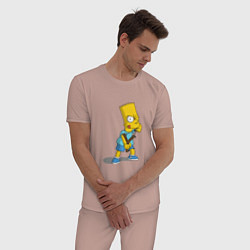 Пижама хлопковая мужская Bad Bart, цвет: пыльно-розовый — фото 2