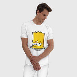 Пижама хлопковая мужская Bart drowns, цвет: белый — фото 2