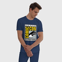 Пижама хлопковая мужская Comic con San Diego, цвет: тёмно-синий — фото 2