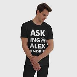 Пижама хлопковая мужская Asking Alexandria, цвет: черный — фото 2