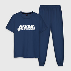 Пижама хлопковая мужская Asking Alexandria, цвет: тёмно-синий