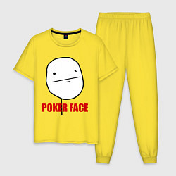 Пижама хлопковая мужская Poker Face, цвет: желтый
