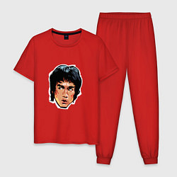 Пижама хлопковая мужская Bruce Lee Art, цвет: красный