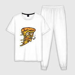 Пижама хлопковая мужская Crazy Pizza, цвет: белый
