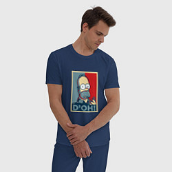 Пижама хлопковая мужская D'oh Poster, цвет: тёмно-синий — фото 2