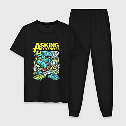 Пижама хлопковая мужская Asking Alexandria: Street style, цвет: черный