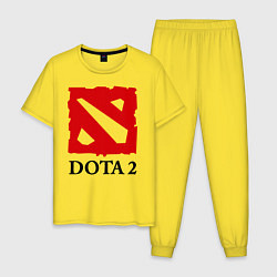 Пижама хлопковая мужская Dota 2: Logo, цвет: желтый