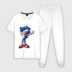 Пижама хлопковая мужская Sonic dab, цвет: белый
