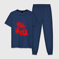 Пижама хлопковая мужская Viva La Vida, цвет: тёмно-синий
