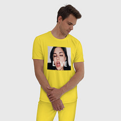 Пижама хлопковая мужская Sasha Grey LOVE, цвет: желтый — фото 2