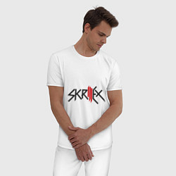 Пижама хлопковая мужская Skrillex, цвет: белый — фото 2