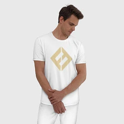 Пижама хлопковая мужская Concrete & Gold, цвет: белый — фото 2