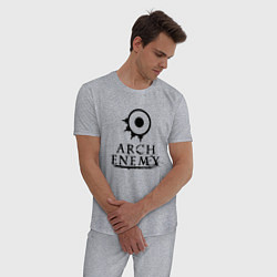 Пижама хлопковая мужская Arch Enemy, цвет: меланж — фото 2
