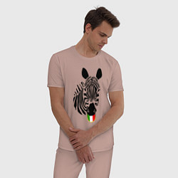 Пижама хлопковая мужская Juventus Zebra цвета пыльно-розовый — фото 2