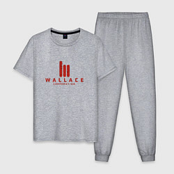 Пижама хлопковая мужская Wallace Corporation, цвет: меланж