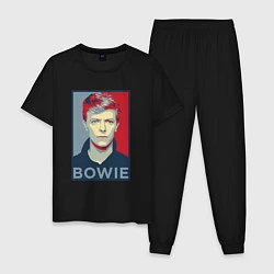 Пижама хлопковая мужская Bowie Poster, цвет: черный