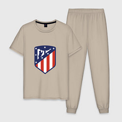 Пижама хлопковая мужская Atletico Madrid, цвет: миндальный