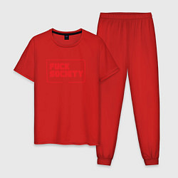 Пижама хлопковая мужская F Society, цвет: красный
