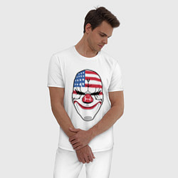 Пижама хлопковая мужская American Mask, цвет: белый — фото 2