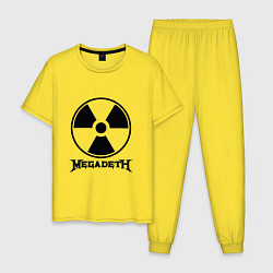 Пижама хлопковая мужская Megadeth: Radioactive, цвет: желтый