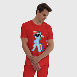 Пижама хлопковая мужская Крутая пони, цвет: красный — фото 2