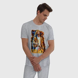 Пижама хлопковая мужская Cobain Art, цвет: меланж — фото 2