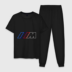 Пижама хлопковая мужская BMW Motor Contur, цвет: черный