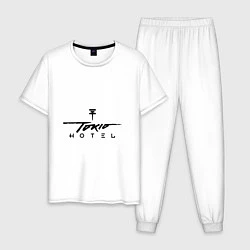 Пижама хлопковая мужская Tokio Hotel, цвет: белый