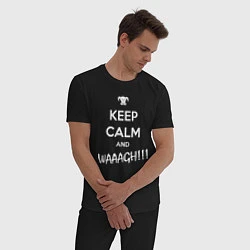 Пижама хлопковая мужская Keep Calm & WAAAGH, цвет: черный — фото 2