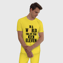Пижама хлопковая мужская Be A Eleven, цвет: желтый — фото 2