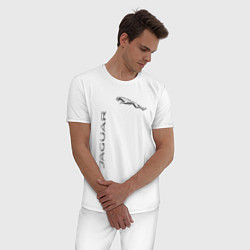 Пижама хлопковая мужская Jaguar Motors, цвет: белый — фото 2