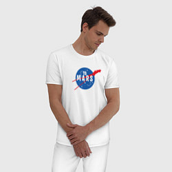 Пижама хлопковая мужская Elon Musk: To Mars, цвет: белый — фото 2