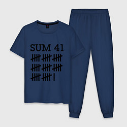 Пижама хлопковая мужская Sum 41: Days, цвет: тёмно-синий