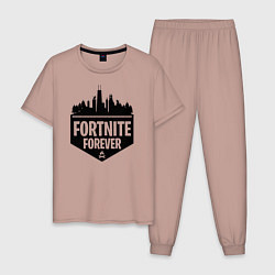 Пижама хлопковая мужская Fortnite Forever, цвет: пыльно-розовый