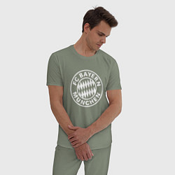 Пижама хлопковая мужская FC Bayern Munchen, цвет: авокадо — фото 2