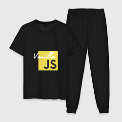 Пижама хлопковая мужская Vanilla JS, цвет: черный