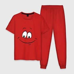 Пижама хлопковая мужская Позитив со всех сторон, цвет: красный