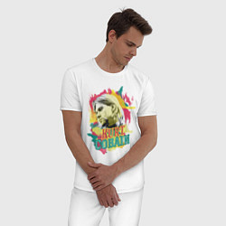 Пижама хлопковая мужская Kurt Cobain Paints, цвет: белый — фото 2