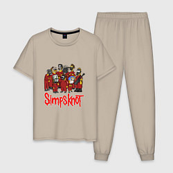 Пижама хлопковая мужская SimpsKnot, цвет: миндальный