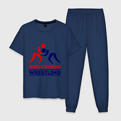 Пижама хлопковая мужская Greco-roman wrestling, цвет: тёмно-синий