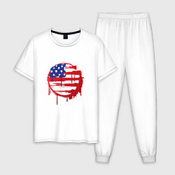 Пижама хлопковая мужская Кровавая Америка, цвет: белый